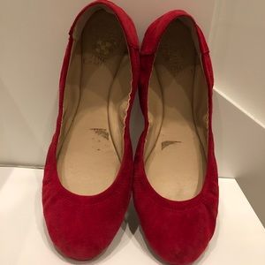 Vince Camino Red Suede Ballet Flats Size 7